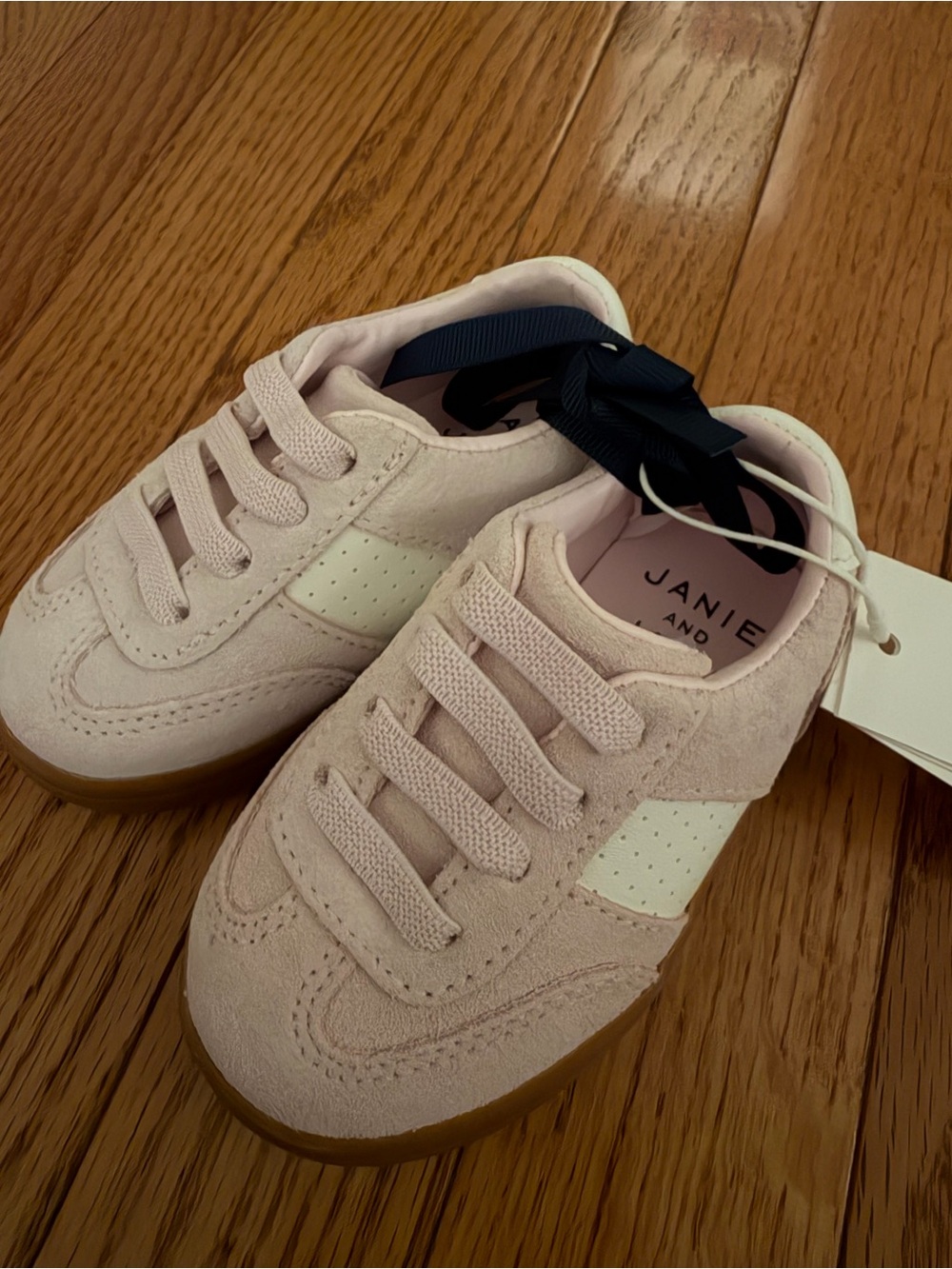 Janie and Jack Blush Pink Kids Sneakers with White Panel